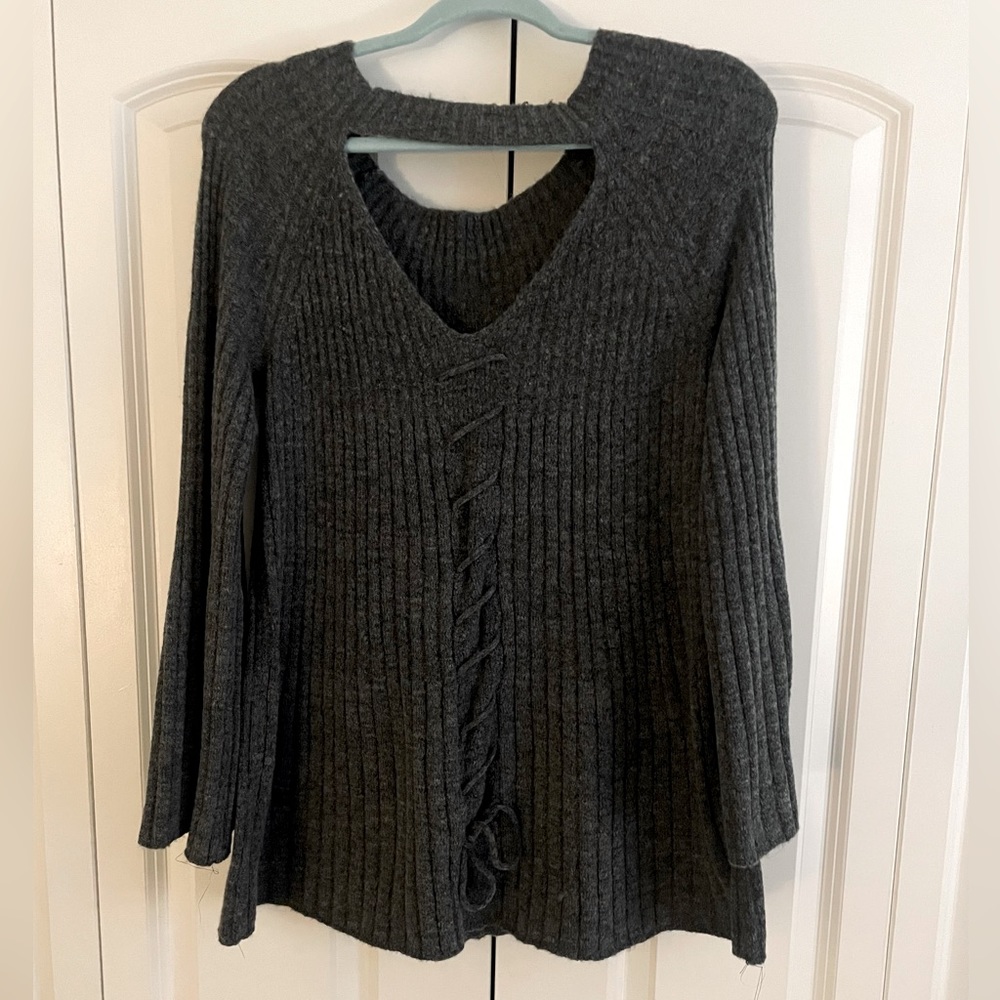 Grey Sweater with Detailing